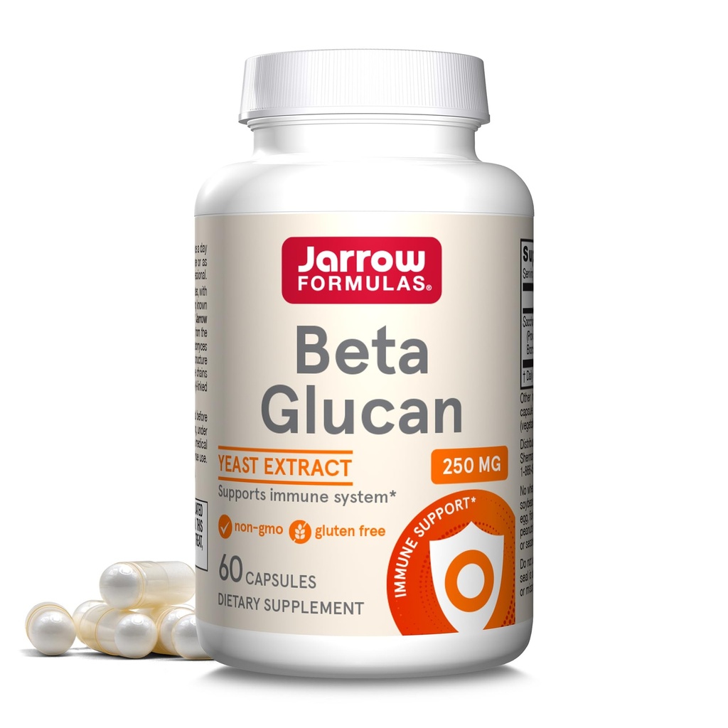 Jarrow Formulas Beta Glucan 250 mg - 60 Κάψουλες - Υποστήριξη της Ανοσοποιητικής λειτουργίας - Εξαγωγή υψηλής καθαρότητας - Πατενταρισμένο Προετοιμασία - 60 Σερβιέτες