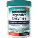 NewRhythm Digestive Enzymes 490 mg, με προβιοτικά & προβιοτικά, Plant Based, 7 Key Enzymes, Digestion, Nutrient Absorption, Protease Amylase & Lipase, 120 Vegan Capsles