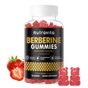 Nutravita Berberine Gummies with Ceylon Cinnamon 1500mg High Potency Berberine HCL Supplement for Immune and Metabolism Support, Sugar Free Organic Berberine Gummies Strawberry Flavor-1PACK
