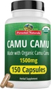 Περουβιανή φυσική οργανική βιταμίνη C από Camu Camu κάψουλες 1.500mg - 150 χάπια Vegan, φυσική βιταμίνη C από ολόκληρο το φαγητό Camu Berry οργανικά, μη-GMO