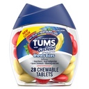 TUMS Chewy Bites Chewable Antacid Tablets with Gas Relief, Lemon & Strawberry - 28 Count