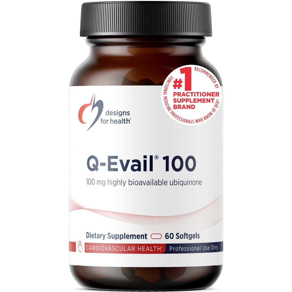 Σχέδια για την υγεία Q-Evail 100-100mg CoQ10 Εξαιρετικά βιοδιαθέσιμη Ubiquinone - Συνένζυμο Q10 με MCT + Μεικτές τοκοφερόλες για την προώθηση της ανώτερης απορρόφησης - Μη GMO (60 Softgels)