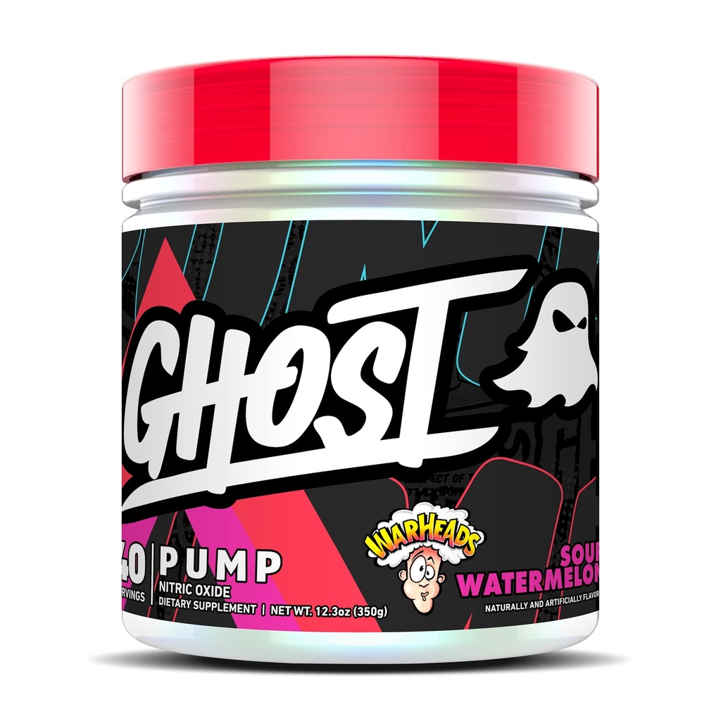 Αντλία GHOST Νιτρικό οξείδιο σε σκόνη, κεφαλές πυρήνων Sour Caramelon - 40 Σερβιέτες - Ζάχαρη & Stim-free Συμπληρώματα προ-εργασίας - L-Citrulline, Arginine Νιτρικό & L-Glutathion - Σόγια & Χωρίς γλουτένη, Vegan