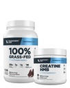 Διαφανή εργαστήρια Grass-Fed Whey Protein Isolate, σοκολάτα γάλακτος, Creatine HMB, Unflaved - 30 εξυπηρετούν