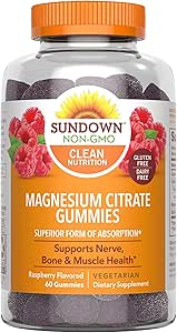 Sundown Μαγνήσιο Citrate Gummies, Βατόμουρο Γεύση, 60 κόμης