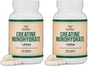 Creatine Monohydrate Κάψουλες - 1g ανά Σερβίρισμα, 120 Count - Χωρίς πληρωτικά, Vegan Safe, Μη ΓΤΟ, Χωρίς γλουτένη με Διπλό Ξύλο (Pack of 2)