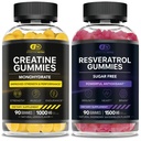 EFFECTIVE NUTRA Creatine Gummies & Resveratrol Gummies Bundle