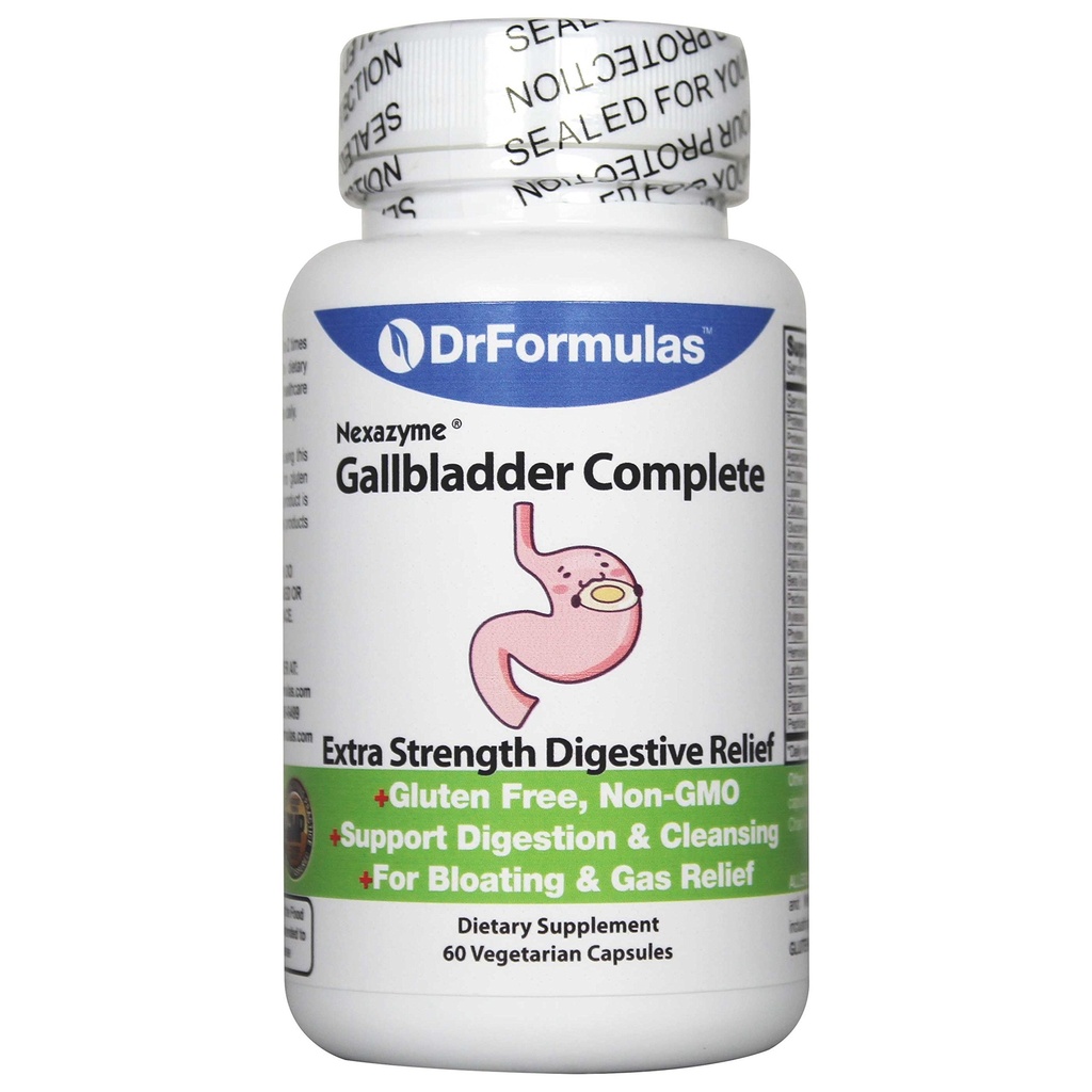 DrFormulas 18 Digestive Enzymes to Support Gallbladder and Pancreatic Enzymes with Amylase, Protease, Lipase, Lactase, Cellulase, Bromelain 60 Κάψουλες