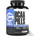 Crazy Muscle 3000mg BCAA Χάπια (80 ημέρες προμήθεια) με το Optimum 2:1:1 Λόγος της διακλαδισμένης αλυσίδας Αμινοξέα για την αποκατάσταση και την ανάπτυξη, 1000mg BCAAs ανά χάπι (Περισσότερο από BCAA κάψουλες) 240 δισκία