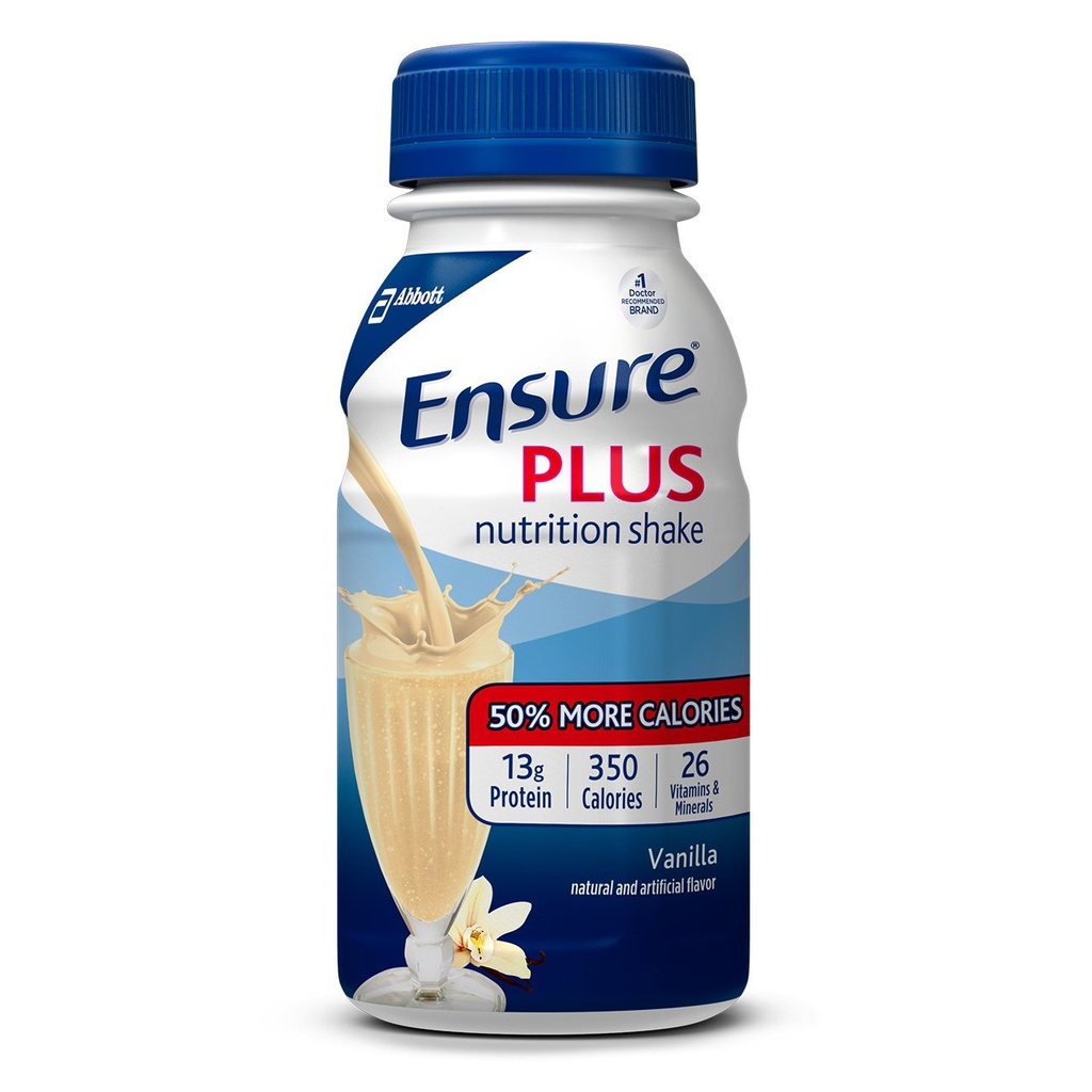 Ensure Plus Therapeutic Nutrition Vanilla Flavor Liquid, 27 Vitamins, 8 oz – 6 Pack