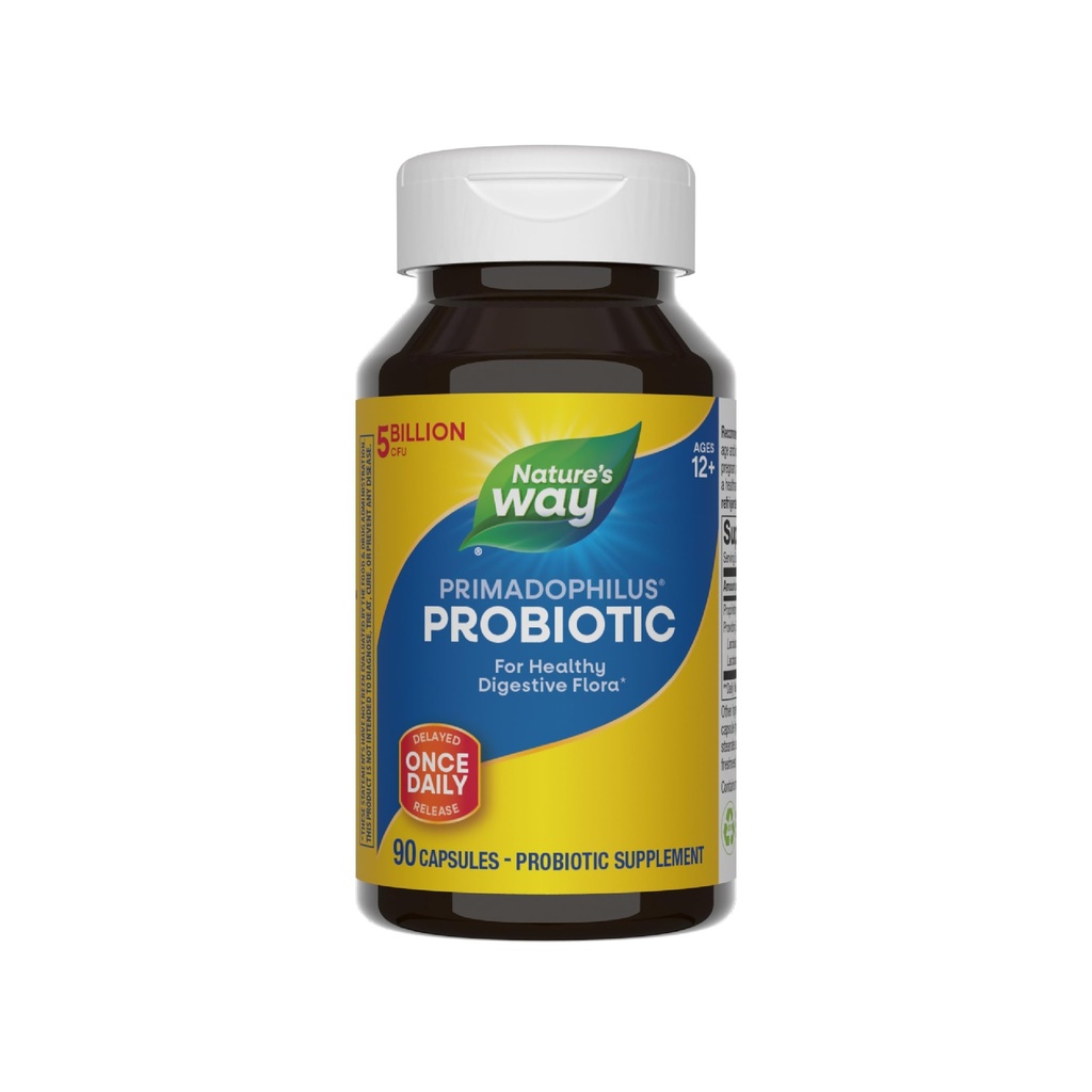Nature's Way Primadophilus Probiotic, Healthy Digestive Flora*, 5 δισεκατομμύρια CFU ανά υπηρεσία, Κρατήστε το ψυκτικό, 90 κάψουλες (Packaging May Vary)