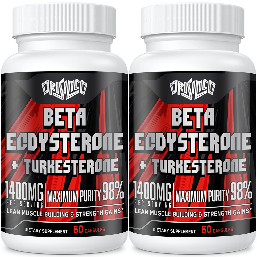 1400mg Beta Ecdysterone και Turkesterone Συμπληρώματα, Μεγιστοποιημένο 98% Beta Ecdysterone & 20% Turkesterone Extract for Muscle Mass, Strength, Protein Synthesis, 120 Κάψουλες