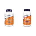 NOW Supplements, L-Arginine 1,000 mg, Nitric Oxide Precursor*, Amino Acid, 120 Tablets & Supplements, Lecithin 1200 mg with Naturally Occurring Phosphatidyl Choline, 200 Softgels