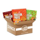 Twin Peaks Ingredients Low Carb, Keto Friendly Protein Puffs, (Variety Pack, 2.1 Ounce), 2 Servings, 3 Pack (60g, 42g Protein, 4g Carbs)