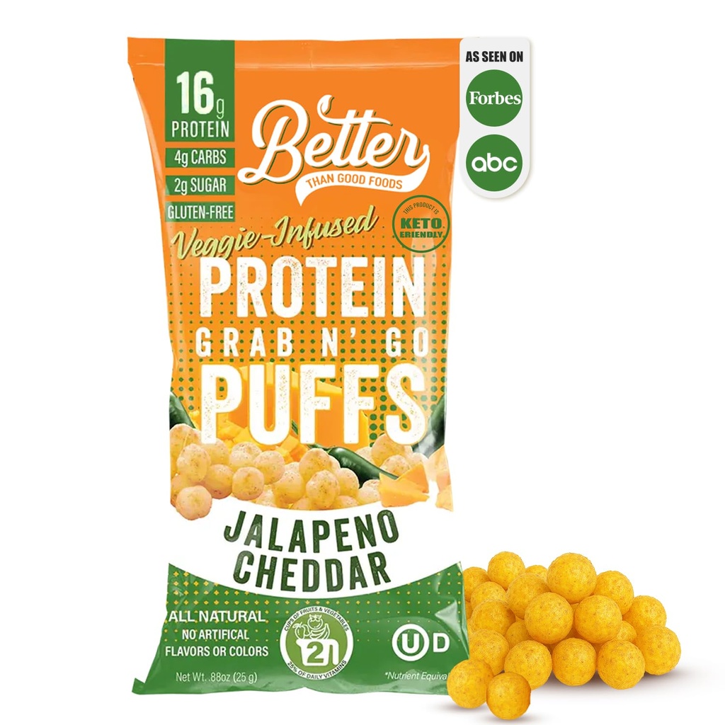 Καλύτερα από καλή Savory Keto Jalapeno Cheddar Πρωτεΐνη Puffs 