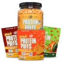 Twin Peaks Low Carb, Keto Friendly Protein Puffs, Σκόρδο Παρμεζάνα (300g, 21g πρωτεΐνη, 2g υδατάνθρακες) + Twin Peaks συστατικά Low Carb, Keto Friendly Protein Puffs, (Variety Pack, 2.1 Ουγγιά), 2 εξυπηρετούν,