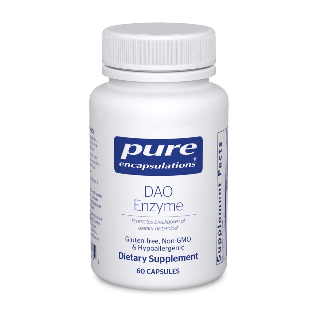 Pure Encapsulations DAO Enzyme - Histamine Breakdown Digestion Υποστήριξη συμπλήρωμα* - Ease Digestive Disfort & Skin Sensitivity* - αλλεργιογόνο-ελεύθερο συμπλήρωμα υγείας - 60 κάψουλες
