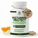 DAO Enzyme Supplement Histamine Blocker, 30.000 HDU Οξειδάση διαμίνης για τη δυσανεξία ισταμίνης & Farmed Foods, Gut & Digestive Υποστήριξη με Quercetin, Μαγνήσιο & Βιταμίνη C, 60 Κάψουλες