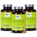 New Nordic Active Liver Gummies, Milk Thistle, Artichoke & Turmeric Supplement, Φυσικό Ροδάκινο & Μάνγκο Γεύση, Ζάχαρη Χωρίς & Vegan, 60 Count (Pack of 3)
