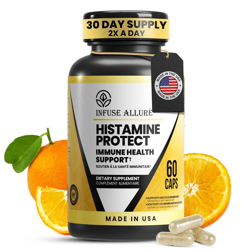 Premium συμπλήρωμα φραγμών ισταμίνης - Advanced Diamine Oxidase DAO Enzyme for Food-Derived Histamine In ανοχή - Made in USA 60 Capsles