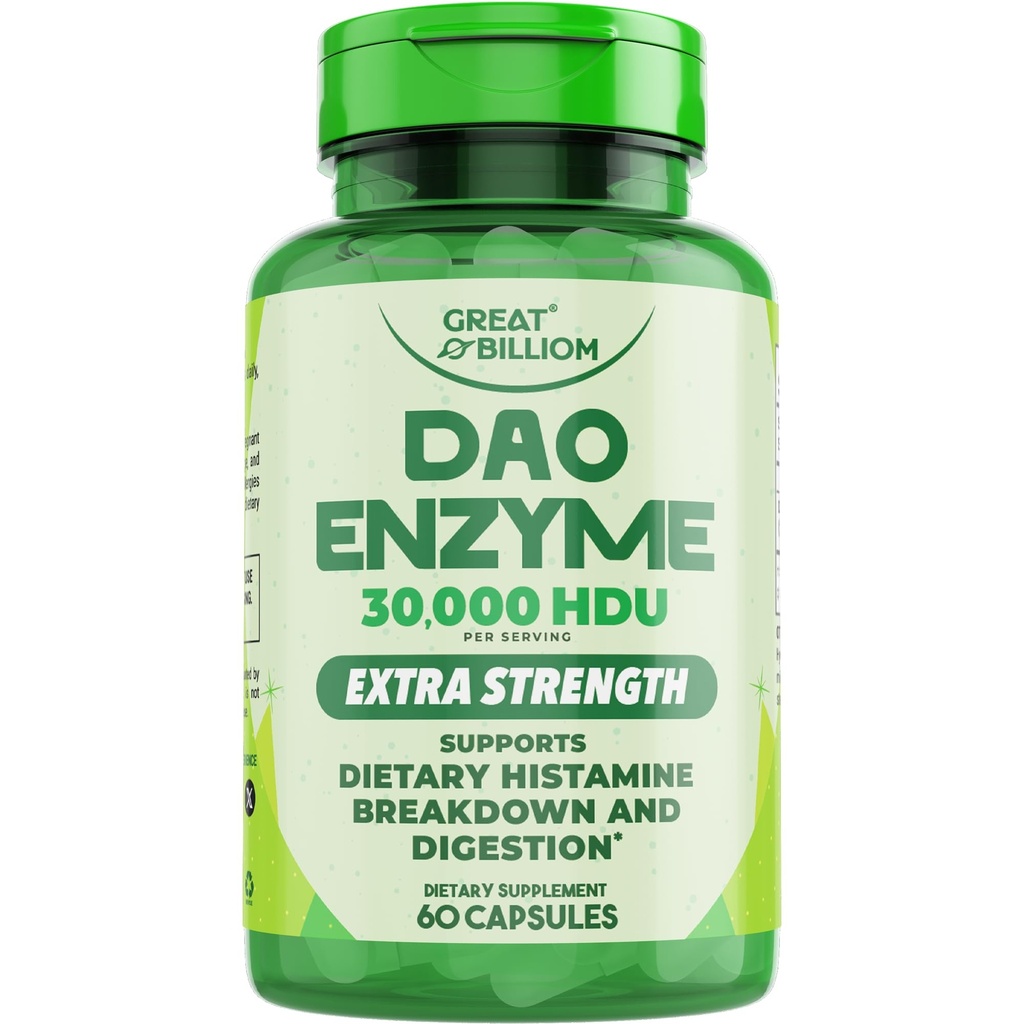 DAO Enzyme (Diamin Oxidase) - Digestive Enzymes for Women & Men - 30.000 HDU - Συμπληρώματα Υγείας των Ούλων - Digestive Health Histamine Support - Enzymes for Digestion - 60 Κάψουλες