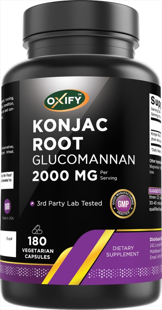 Oxify Konjac Root Glucomannan 2000 mg 