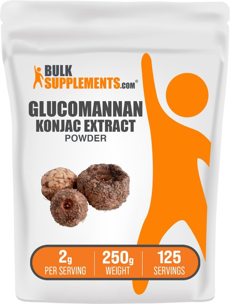 BulkSupplements.com Glucomannan Powder - από Konjac Root Extract Powder, Glucomannan Συμπληρώματα - Χωρίς γλουτένη, 2g ανά Σερβίρισμα, 250g (8,8 oz) (πακέτο του 1)