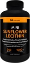 ML Naturals Mini Ηλίανθος Λεκιθίνη 240 Softgels. Φωσφατιδυλοχολίνη, Φωσφατιδυλινοσιτόλη, Φωσφατιδυλοθανολαμίνη, Φωσφατιδικό οξύ, NSF-Certified & cGMP- Compliant