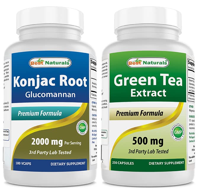 Konjac Glucomannan Root 2000 mg & Green Tea Extract 500 mg