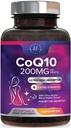 Coenzyme Q10 200mg per Serving Supplement - Ultra High Absorption, Antioxidant for Heart Health & Energy Production Support - CoQ10 (Ubiquinone) Co Q 10 Supplement & Vitamins 100mg Each - 120 Softgels