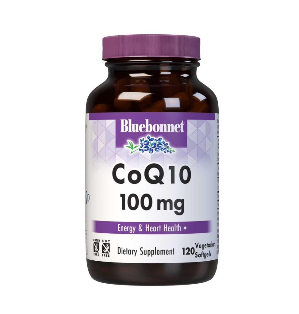 Bluebonnet Nutrition CoQ10 100 mg, Energy Production*, Heart Health*, Μη ΓΤΟ, Χωρίς γλουτένη, Χωρίς σόγια, Φιλικοί χορτοφάγοι, 120 χορτοφαγικά Softgels, 120 υπηρεσίες