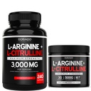 L Arginine L Citrulline (240 Count) - Nitric Oxide Pill for Stamina & Endurance and L Arginine L Citrulline Powder (3g) - Nitric Oxide Booster Powder for Performance & Endurance - Vegan & USA Made
