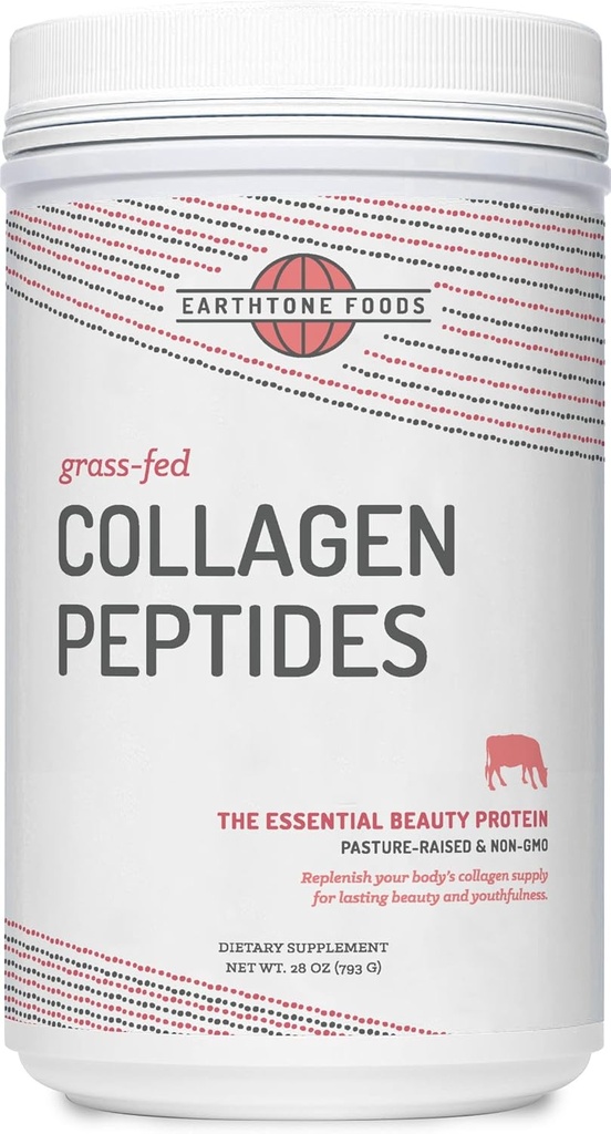 EARTHTONE Grass-Fed Collagen Peptides Peptides Powder 28 oz Foods - Υδρολυμένα, Μη ΓΤΟ - Μη αρωματισμένα - για γυναίκες και άνδρες - Συμπλήρωμα φυσικής πρωτεΐνης - Παλαιό και Κετό Φιλικό
