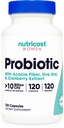 Nutricost Probiotic for Women 10 Billion CFU, 120 Capsules - Complex with Acacia Fiber, Uva Ursi & Cranberry Extract, Non-GMO & Gluten Free