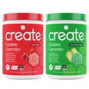 Create Creatine Monohydrate Gummies - Sour Power Duo - Sour Apple & Sour Cherry - Createine Gummies for Women & Men, NSF Certified, 3rd Party Tested, Anti-Melting Formula, 180 Count (2-Pack)