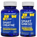 NATURAL STACKS Ginkgo Biloba + Creatine Monohydrate Bundle - Advanced Absorption Formula* - Extra Strength Brain Support* - 180 Total Capsules