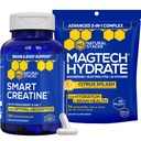 ΦΥΣΙΚΑ STACKS Creatine Monohydrate & Magtech Hydrate Bundle - 2500mg Creatine + 200mg Στοιχειώδες μαγνήσιο ανά υπηρεσία - Υποστηρίζει την ενυδάτωση, την υγεία του εγκεφάλου και την αντοχή - 44 Σύνολο εξυπηρετήσεων