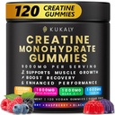 KUKALY Creatine Monohydrate Gummies for Men & Women, 9000MG Creatine Gummies Sugar Free - Μικτή Γεύση με L-Taurine, BCAA 2:1, B12 B6 για Ενίσχυση Δύναμης, Εστίασης & Αντοχής, Vegan, Non-GMO, 120pcs