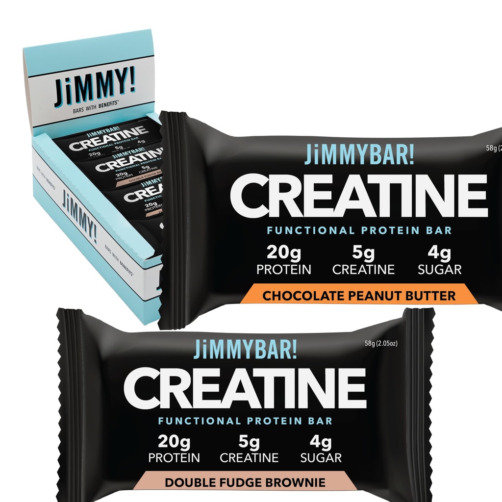 Τζιμιμπάρ! Creatine Protein Bar - 5g Creatine Monohydrate + 20g Πρωτεΐνη - Υψηλή πρωτεΐνη Snack - Υποστηρίζει μυϊκή ανάπτυξη, δύναμη & ανάκτηση - Real Food Energy Bar for Athletes 