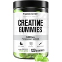 Jacked Factory Sugar Free Creatine Gummies - 5g Ημερήσια Δόση (1,25g ανά Gummy) - Create Gummy Sugar Free για άνδρες και γυναίκες, Vegan-Friendly, Third-Party Tested - 120 Gummies, Green Apple