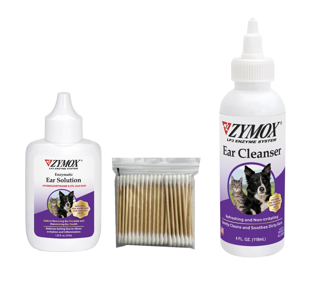 HDP Zymox Retail Solution and Ear Cleaner Hydrocortisone Bundle Size:0.5% Cortisone Solution and Cleanser