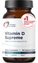 Σχέδια για την υγεία Βιταμίνη D Supreme - Βιταμίνη D 5000 IU με 2000mcg Βιταμίνη K ως MK4 για την υγεία των οστών, την υγεία της καρδιάς, Mood & ανοσοποιητική υποστήριξη - Βιταμίνη D3 Ενισχυμένη με συμπλήρωμα GG (180 κάψουλες)