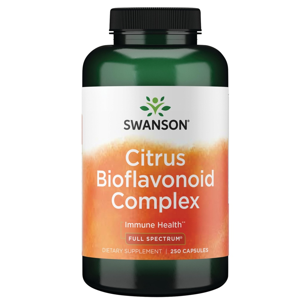 Swanson Full Spectrum Citrus Bioflavonoid Complex - Βοηθά την βιταμίνη C απορρόφηση και την προώθηση της ανοσοποιητικής υγείας - Τυποποιημένη σε 50% Bitter Orange Bioflavonoids - (250 κάψουλες) 1 Συσκευασία