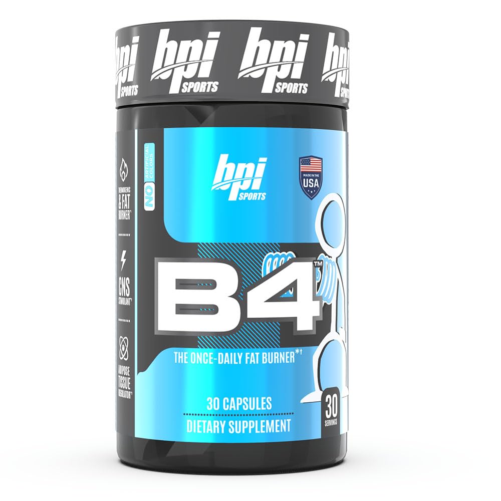 BPI Αθλητισμός Nite καύση τη νύχτα Fat Burner & B4 Extra-ενίσχυση λίπος κάψουλες Burner Bundle - 60 εξυπηρετούν