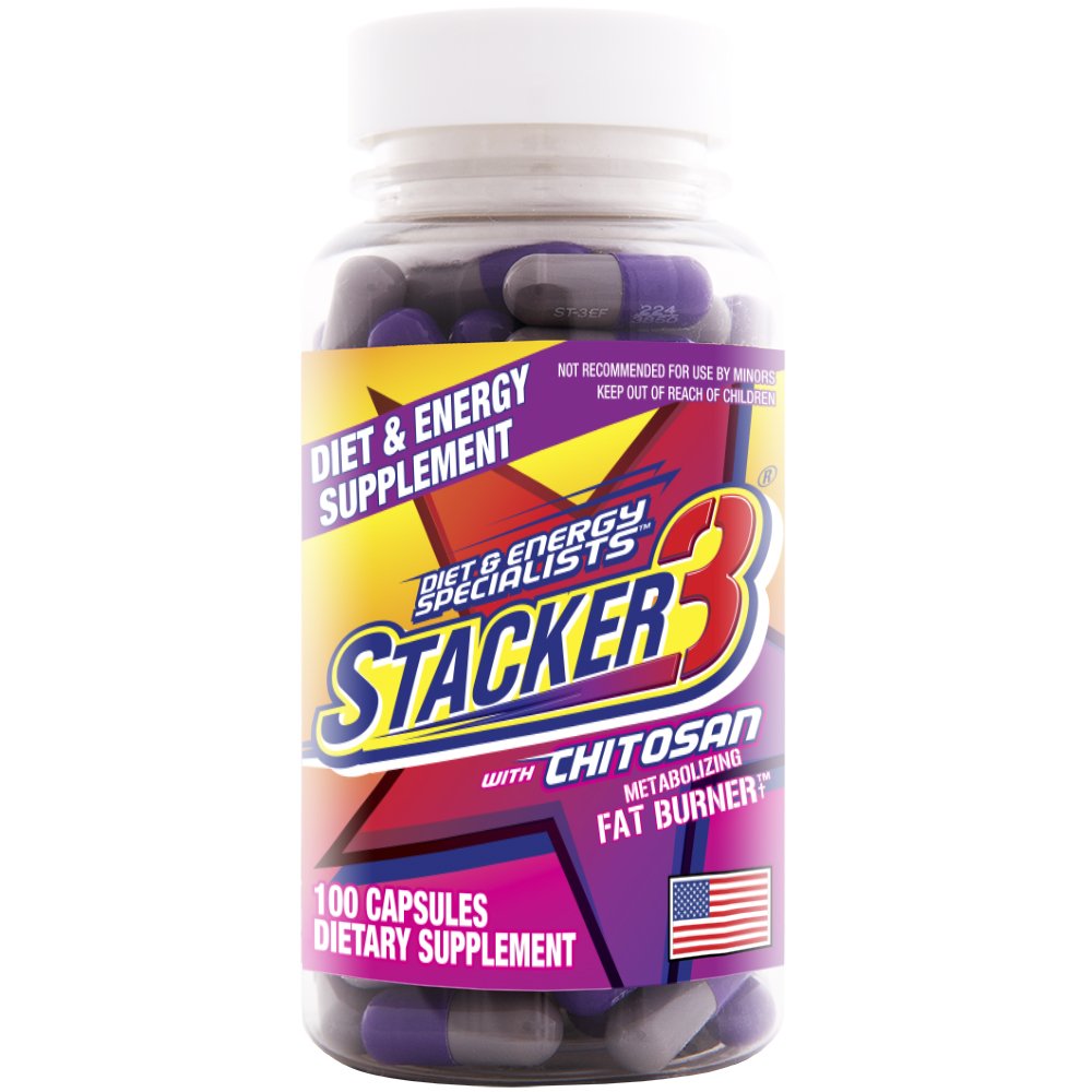 Stacker 3 Μεταβολισμός Fat Burner με Chitosan, κάψουλες, 100Count μπουκάλι