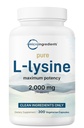 Καθαρή L-Lysine 2.000mg, 300 κάψουλες Veggie 