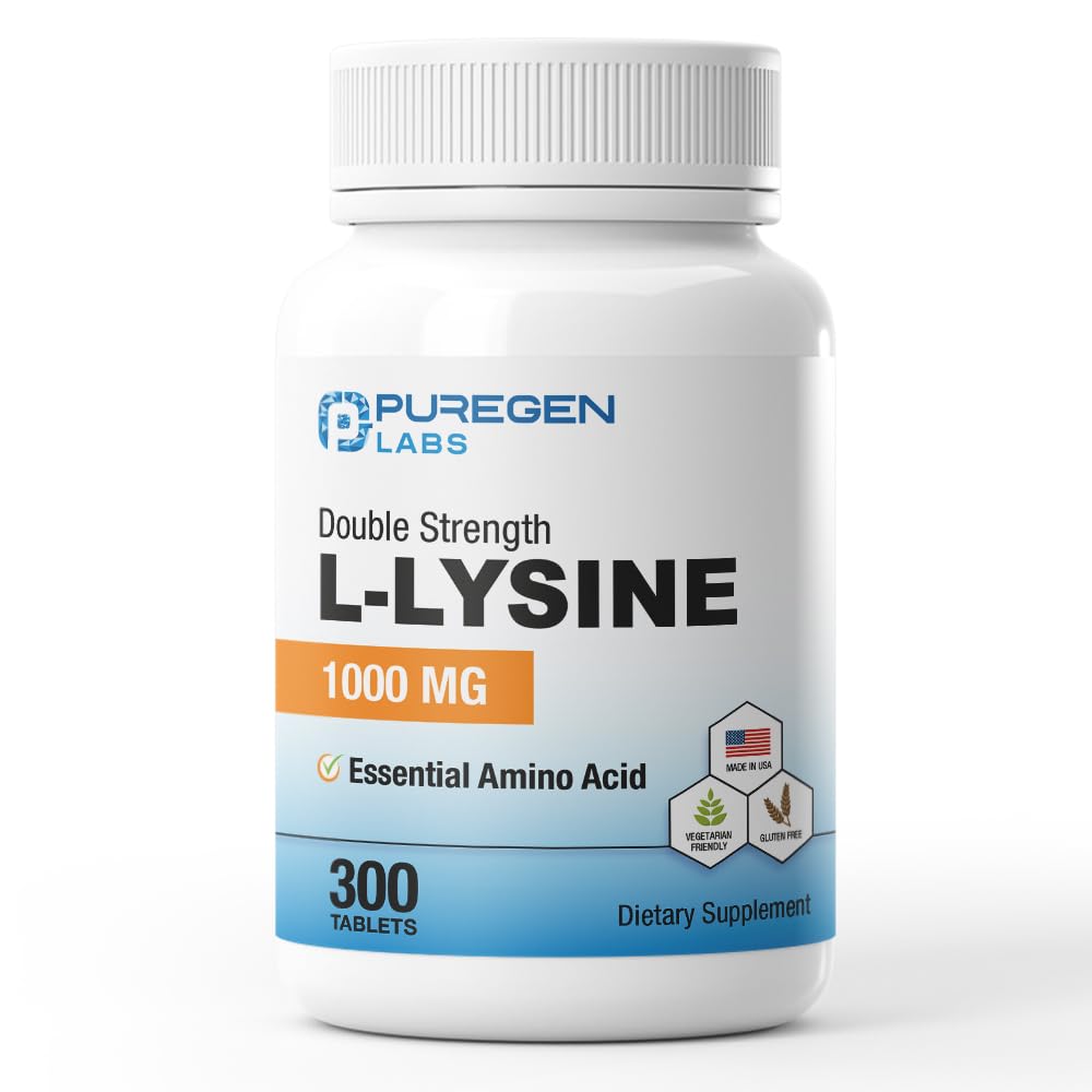 Puregen Labs L- Lysine Extra Strength 1000 MG ανά Tablet - 300 Servings 