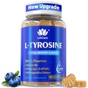L Tyrosine Focus Supplement Gummies 1100mg for Adults, Brain Supplements for Memory and Focus, L-Tyrosine Gummies with Ashwagandha, I-Theanine for Calm & Mood - Vitamin B6 & B9 for Energy-Vegan, 60ct