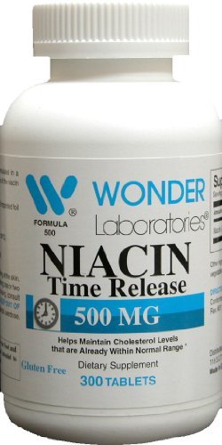 Wonder Laboratories High Potancy Time Release Νιασίνη (Vitamin B3) 500 Mg 300 δισκία Μη ΓΤΟ, συμπλήρωμα χωρίς γλουτένη