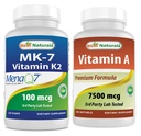 Best Naturals MK-7 Βιταμίνη K2 100 mcg & Βιταμίνη A 25000 IU